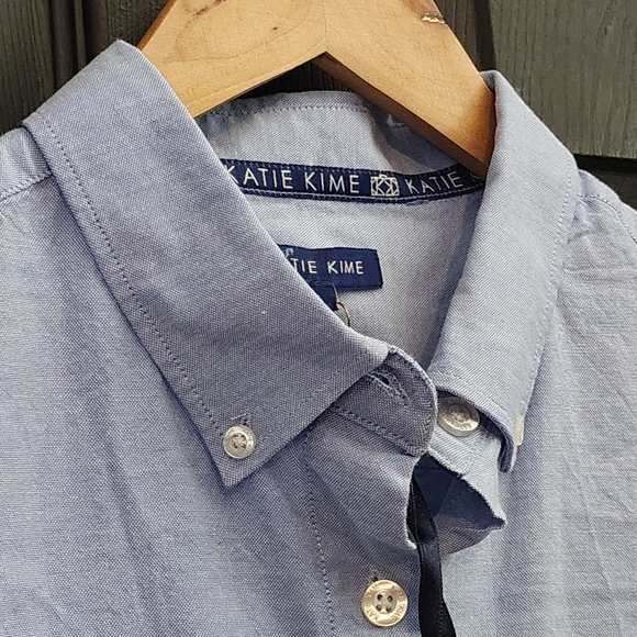 Katie Kime The Classic Charlotte Button Down in Oxford Blue Preppy Academia Work - Picture 9 of 14
